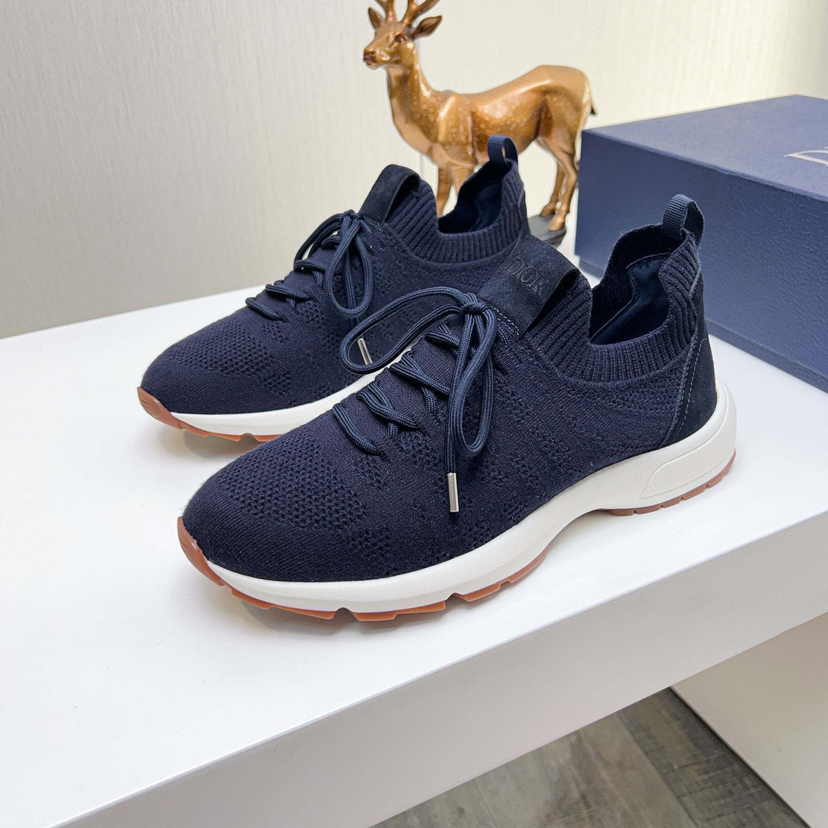 Dior Knit Lace-Up Sneakers — front