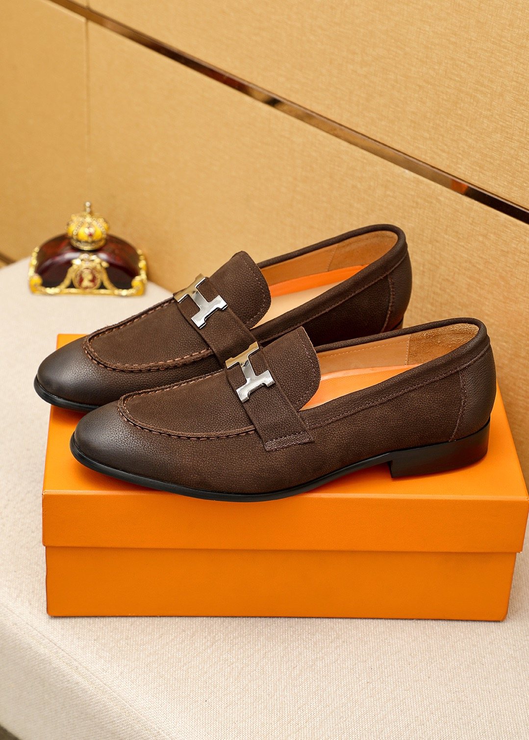 Hermès Dark Brown H-Hardware Loafers — hero