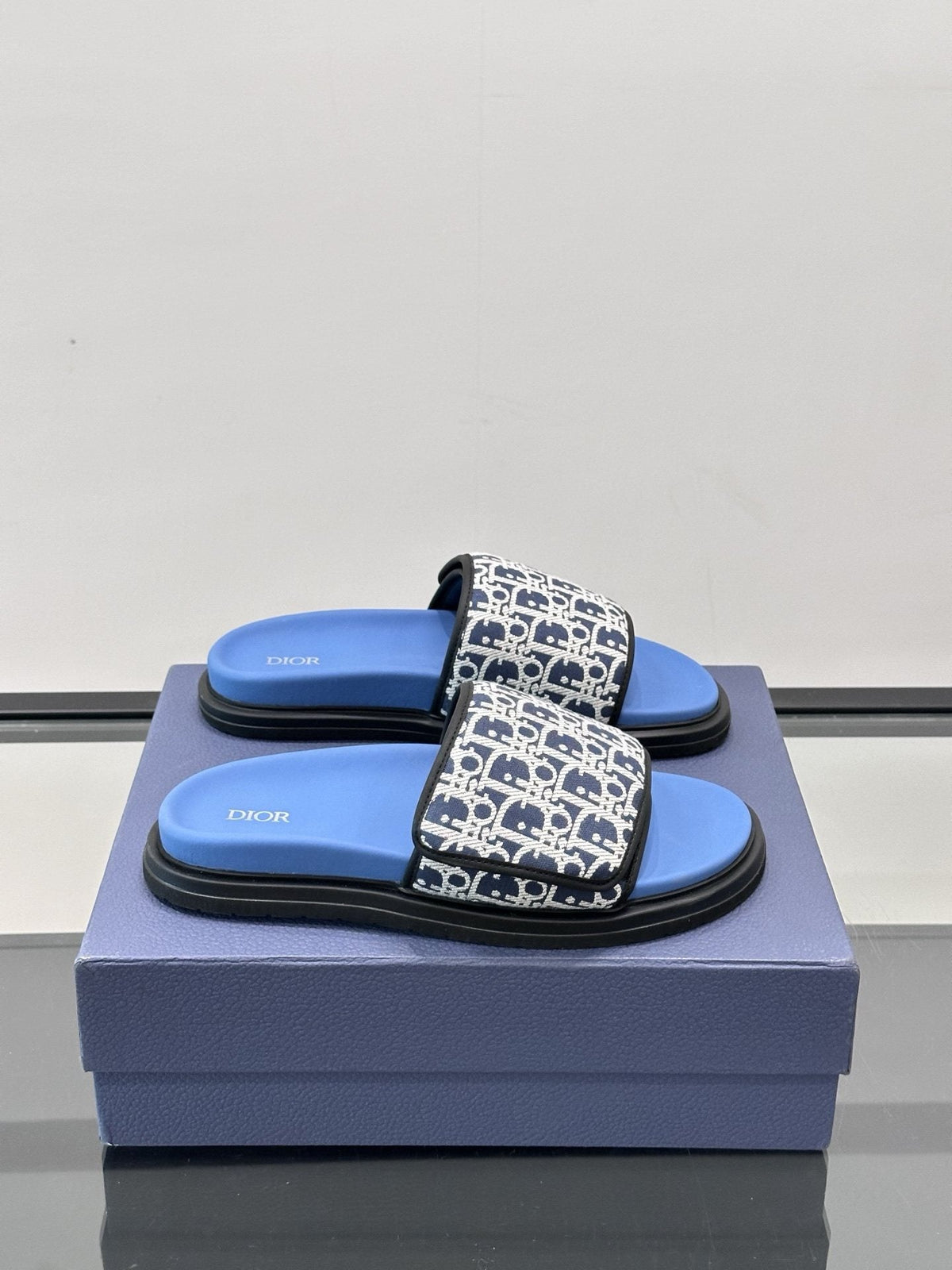 Dior Patterned Strap Slide Sandals — hero