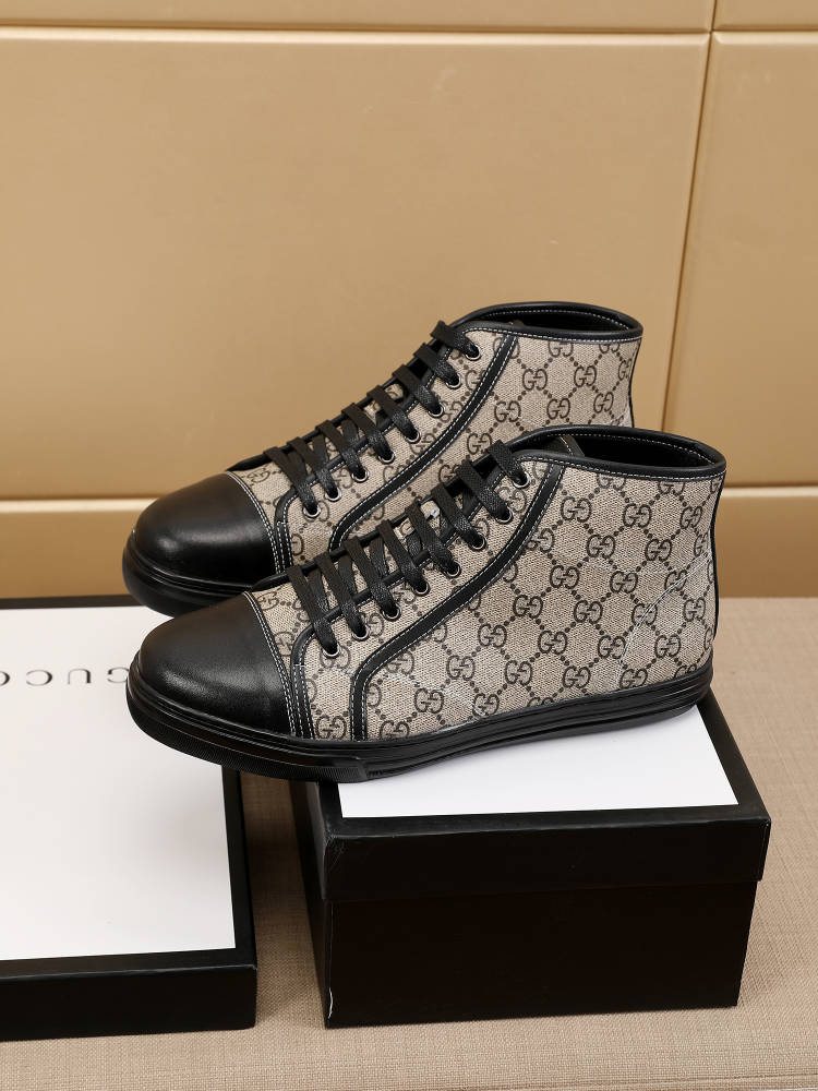 Gucci Monogram High-Top Sneakers — front
