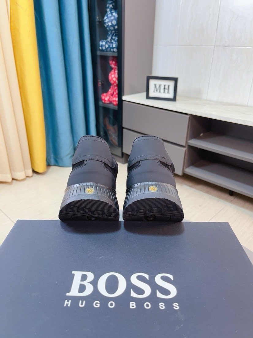 BOSS Olive Green Low-Top Sneakers — back