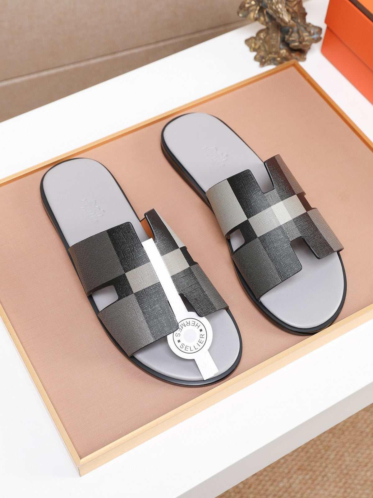 Hermès Textured H Slide Sandals — hero
