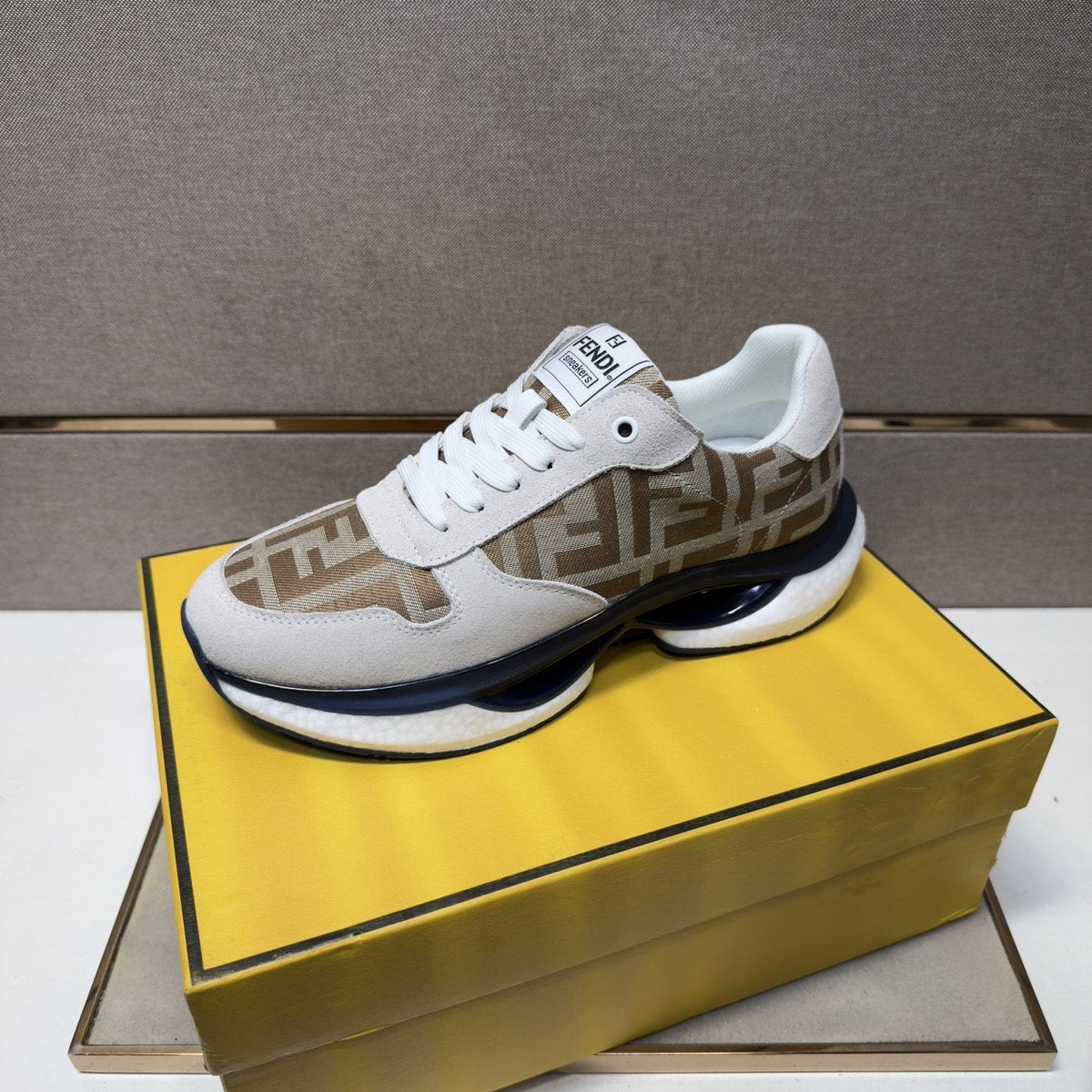 Fendi Monogram Panel Low-Top Sneakers — front