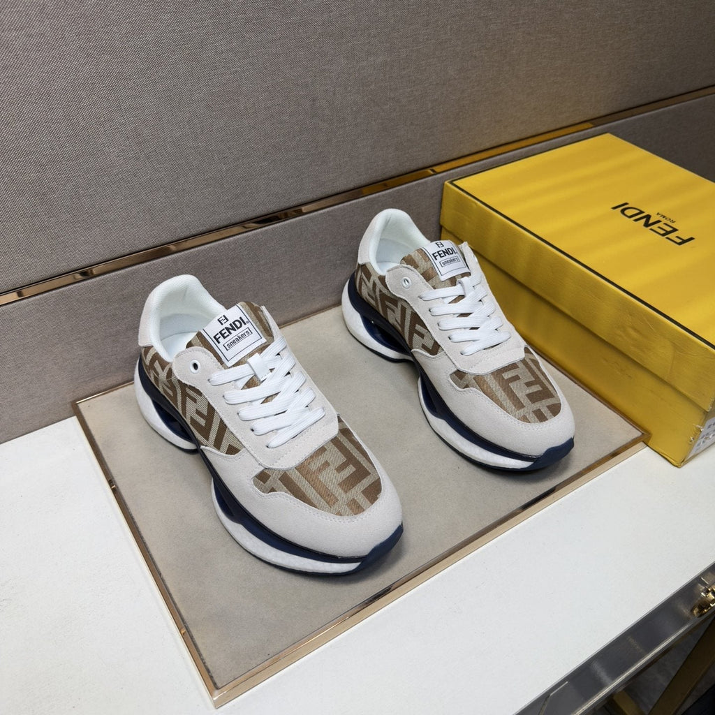Fendi Monogram Panel Low-Top Sneakers — front