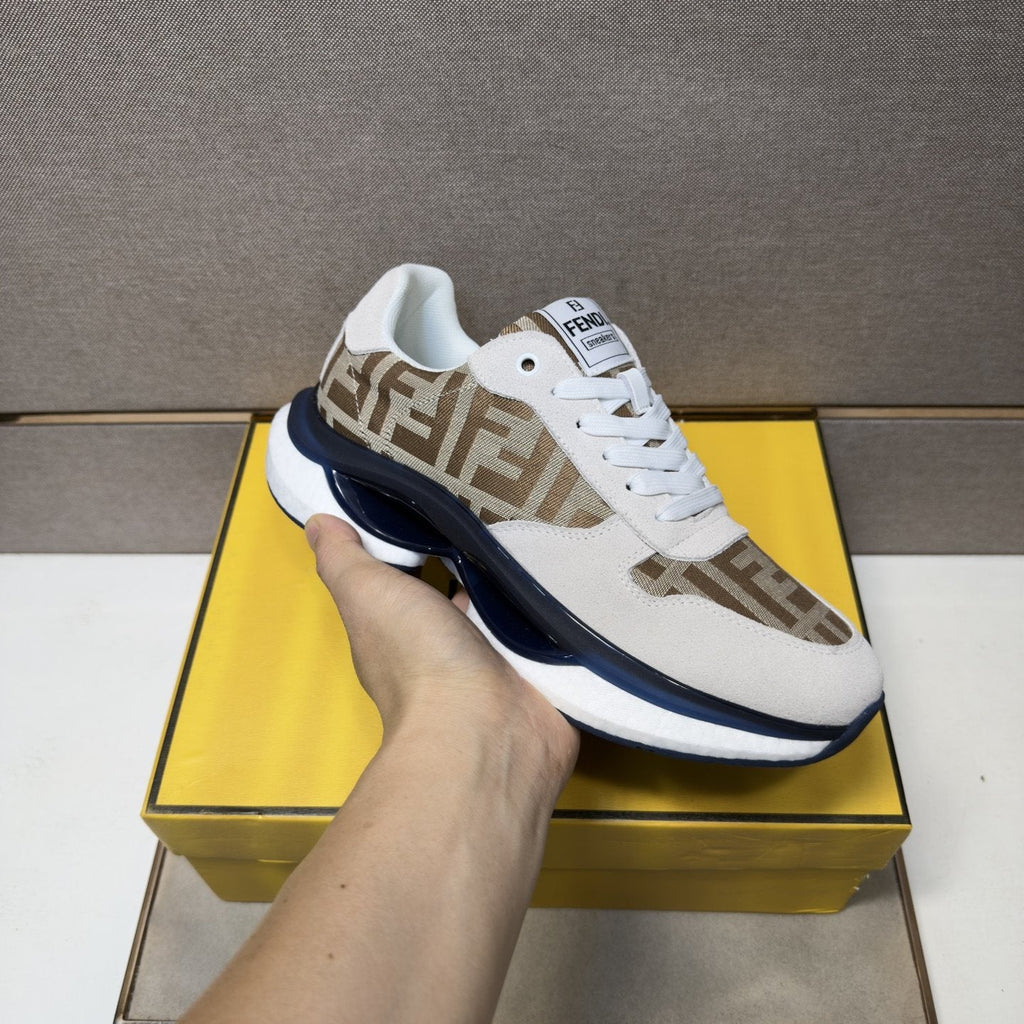 Fendi Monogram Panel Low-Top Sneakers — model