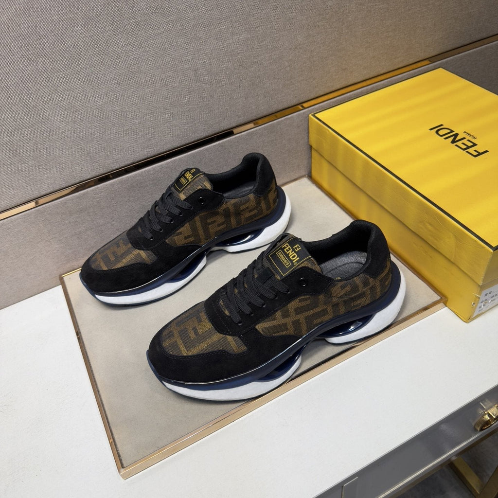 Fendi Monogram Panel Low-Top Sneakers — front