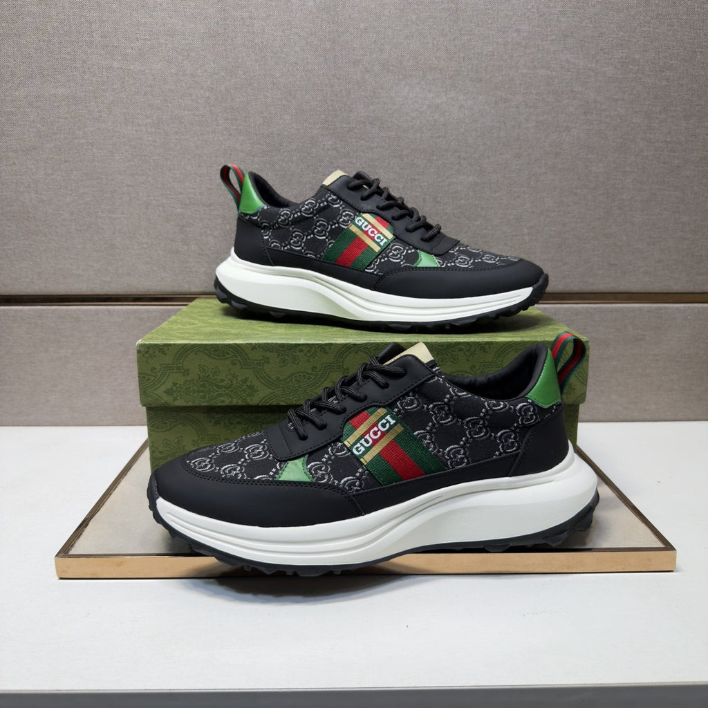 Gucci Green-Red Stripe Men’s Sneakers — front