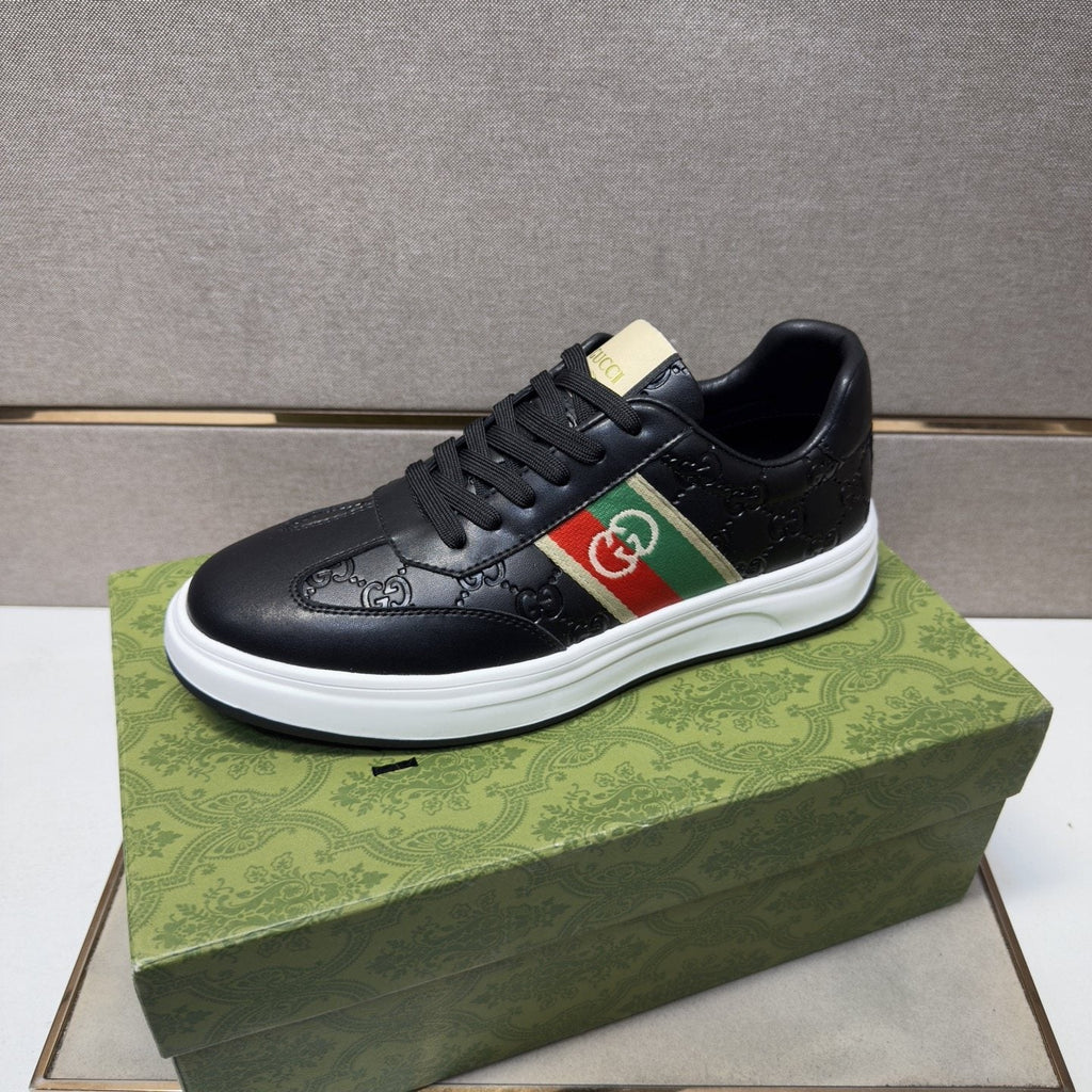 Gucci Green-Red Stripe Low-Top Sneakers — front