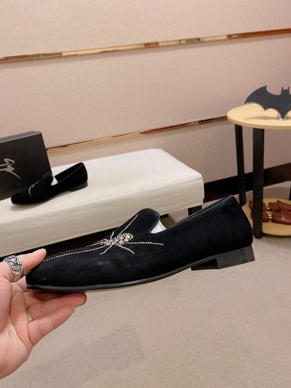 Giuseppe Zanotti Black Spider Loafers — side