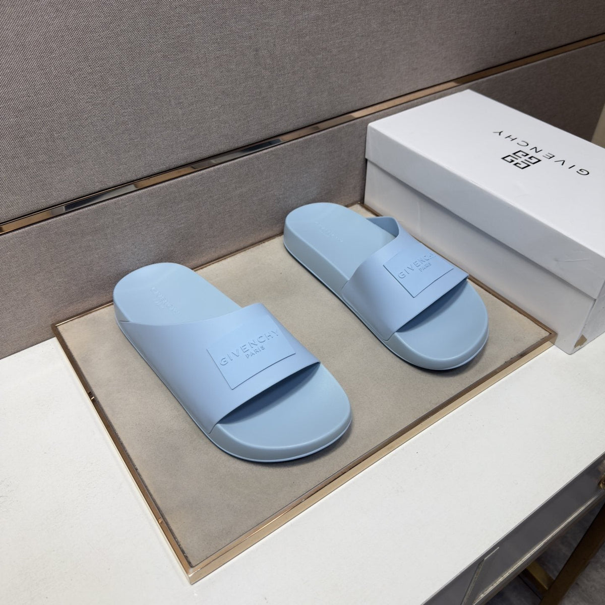 Givenchy Logo Strap Slide Sandals — front