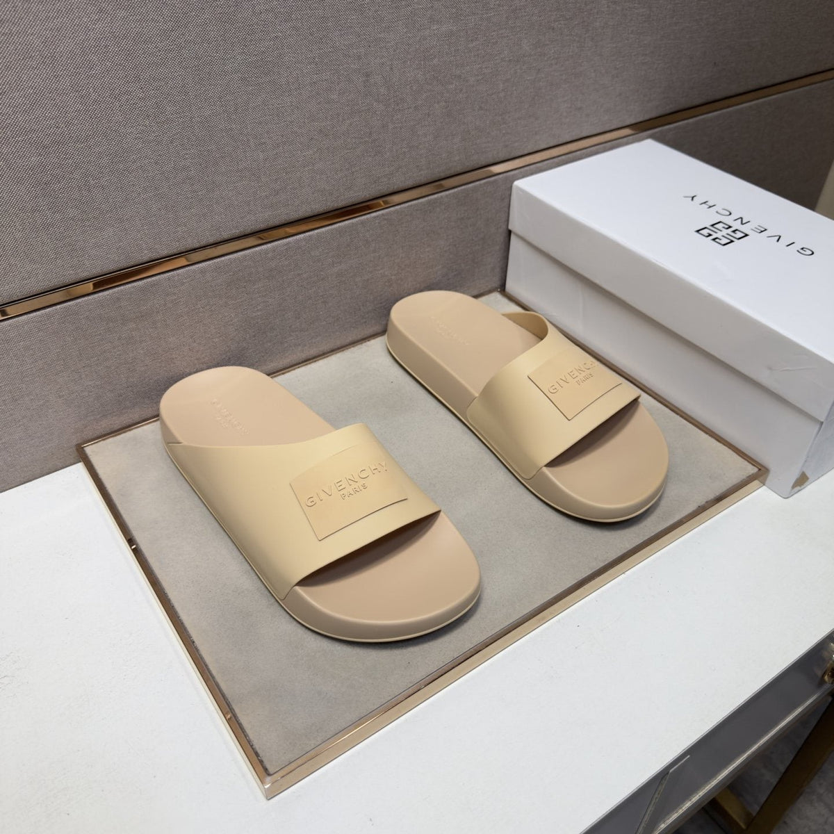 Givenchy Logo Strap Slide Sandals — front