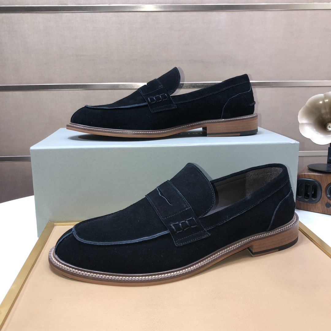 Brunello Cucinelli Suede Slip-On Loafers — front
