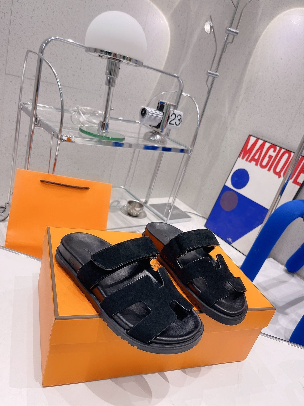 Hermès H-Cutout Slide Sandals — front