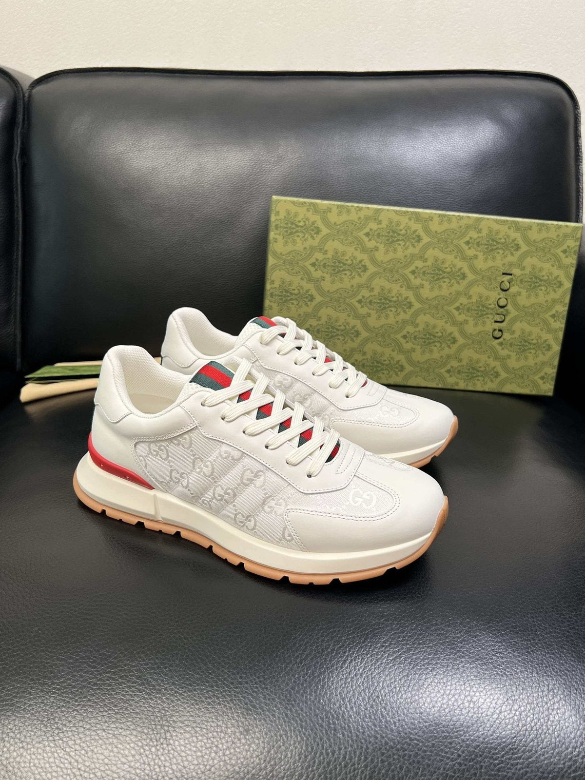 Gucci Monogram Panel Low-Top Sneakers — front