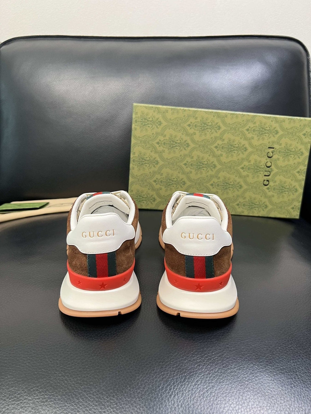 Gucci Monogram Panel Low-Top Sneakers — back
