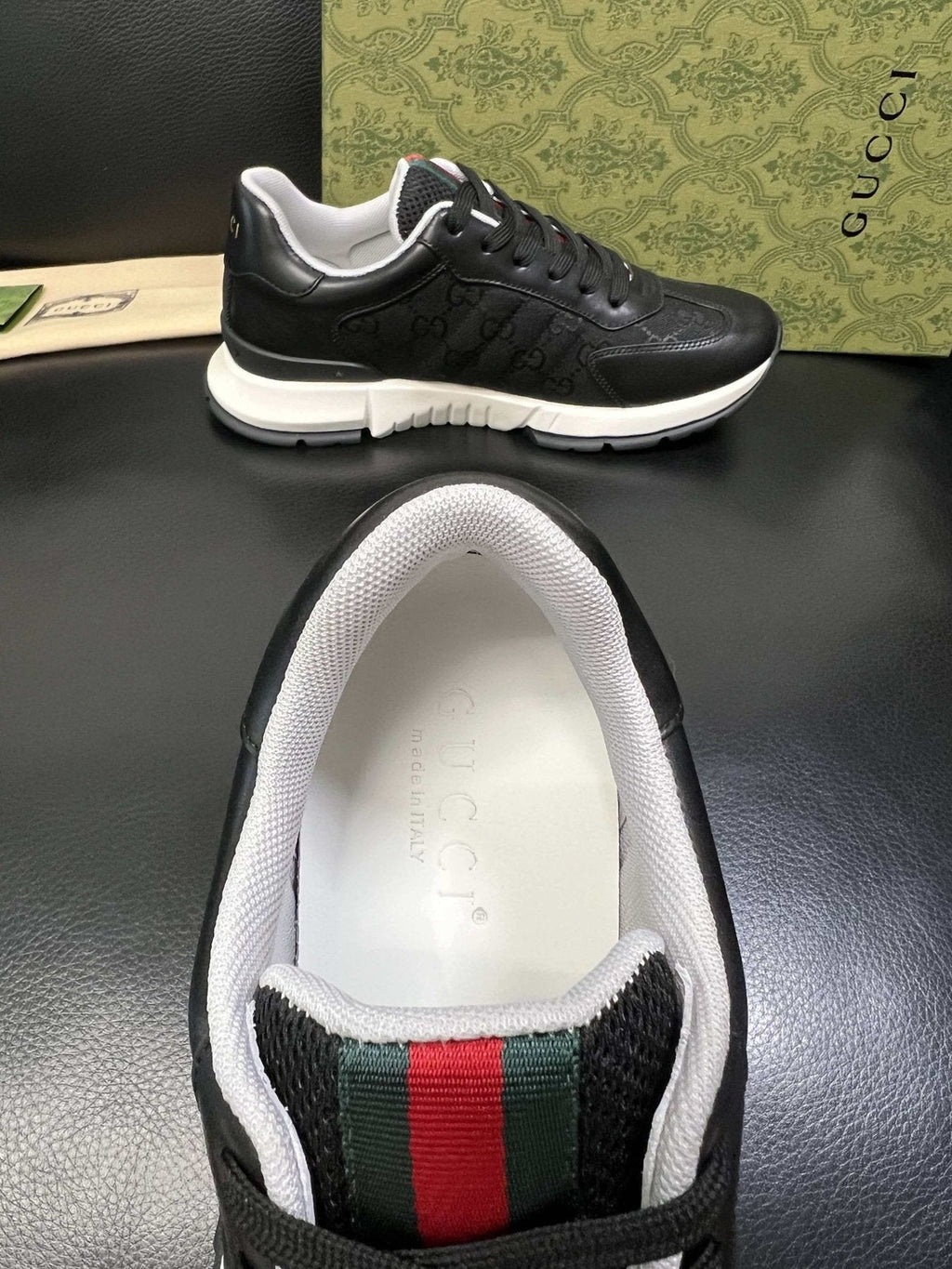 Gucci Monogram Panel Low-Top Sneakers — front