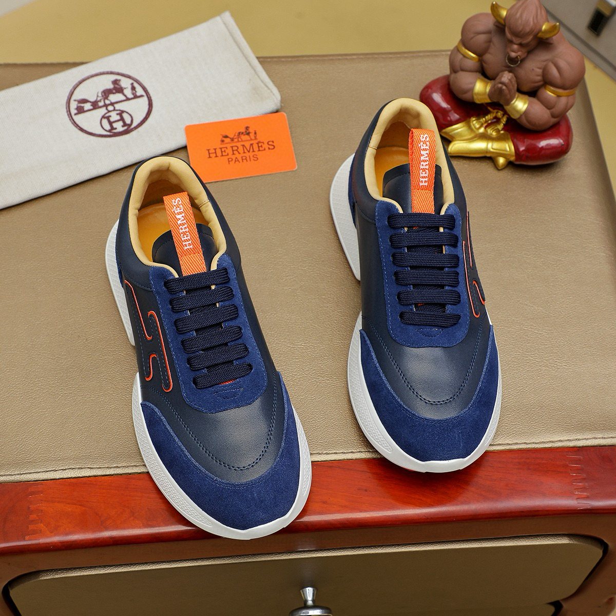 Hermès Color-Block Low-Top Sneakers — front