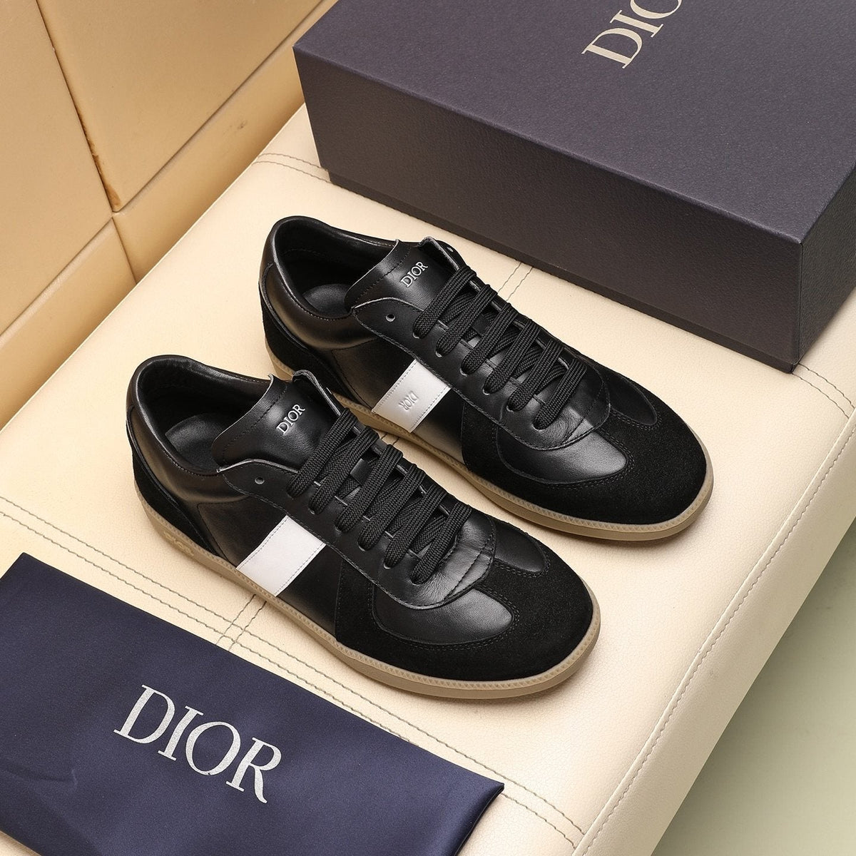 Dior B01 Matchpoint Taupe-Panel Sneakers — front
