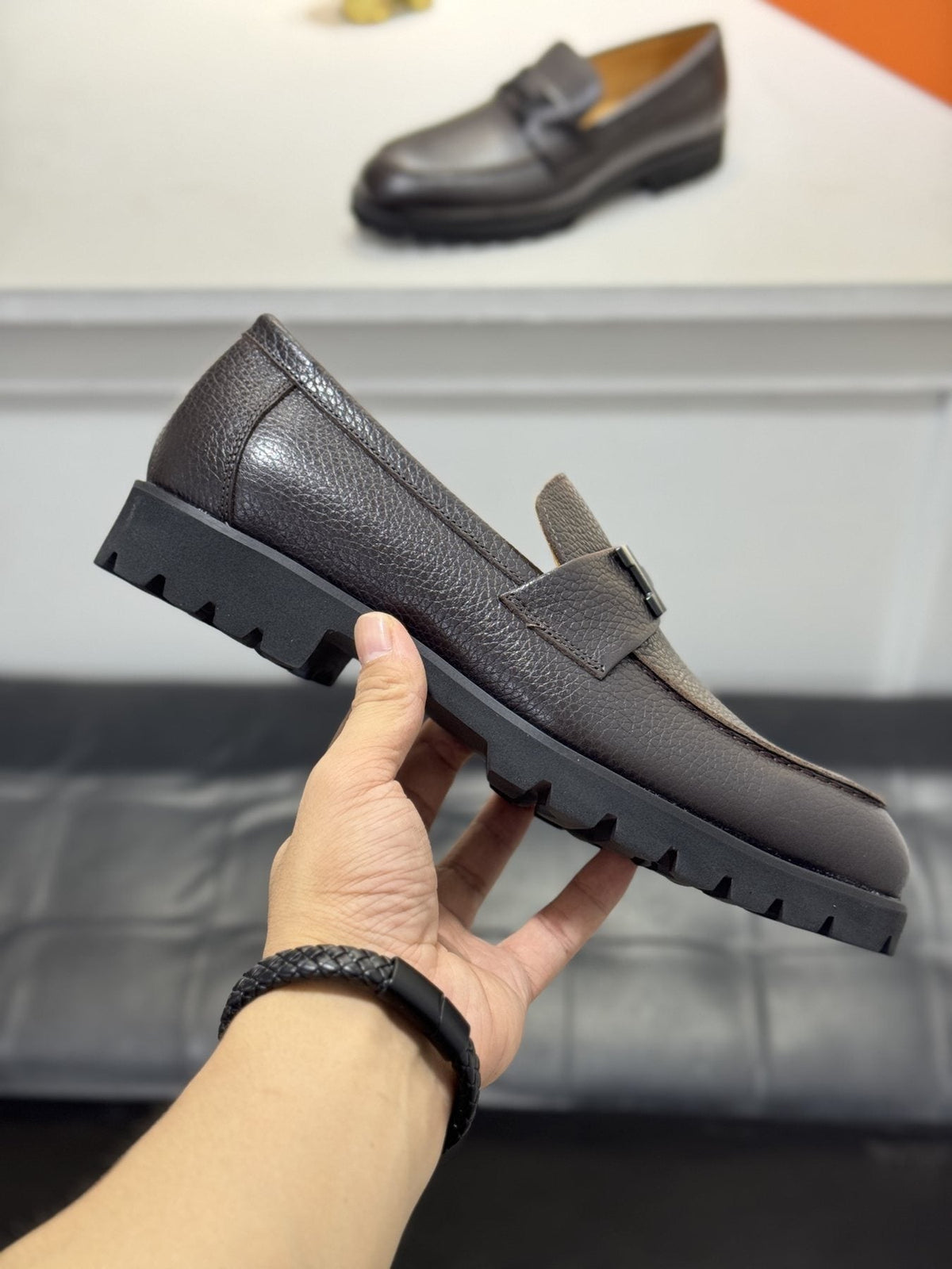 Hermès H-Hardware Lug Sole Loafers — side