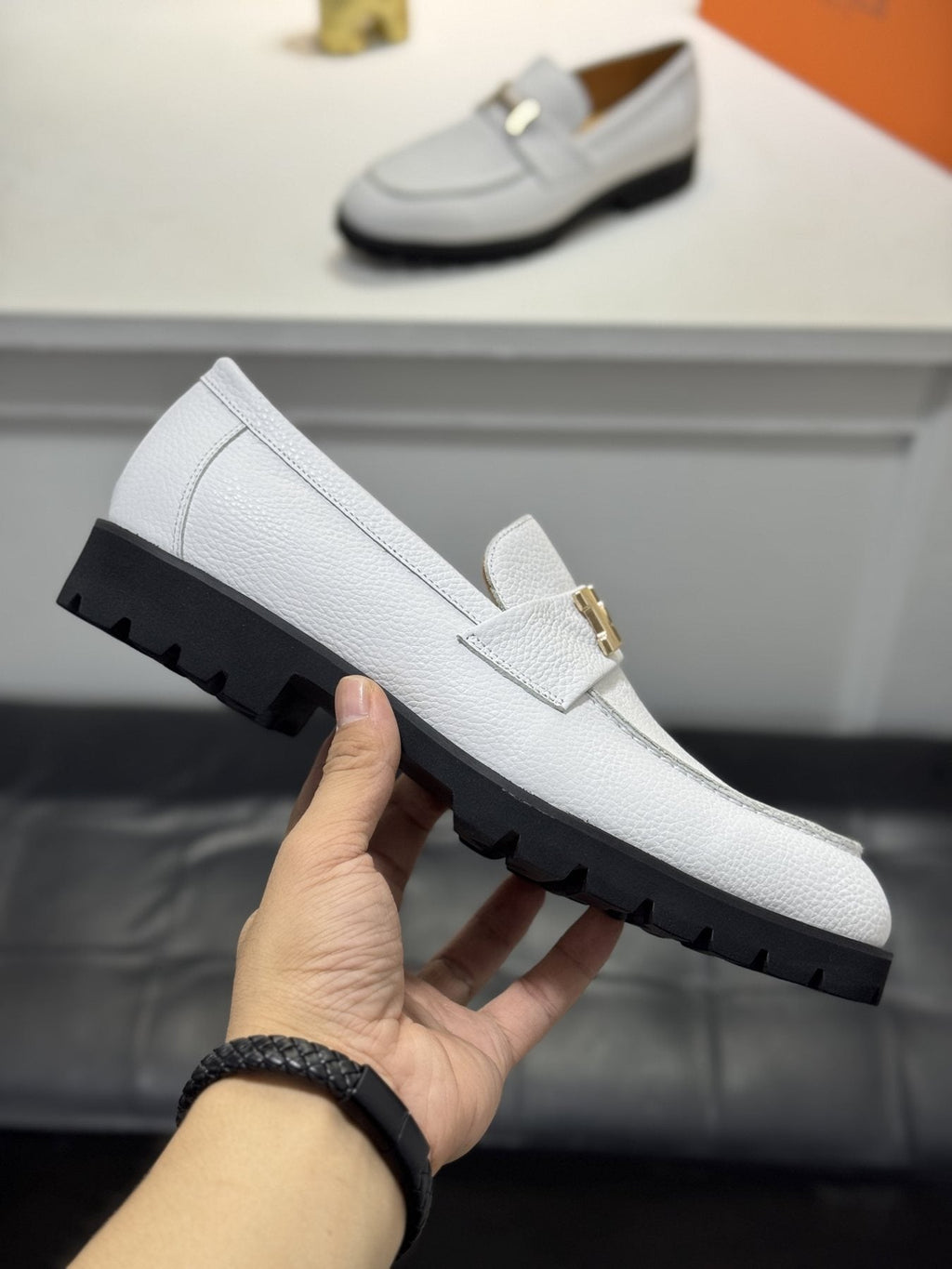 Hermès H-Hardware Lug Sole Loafers — side