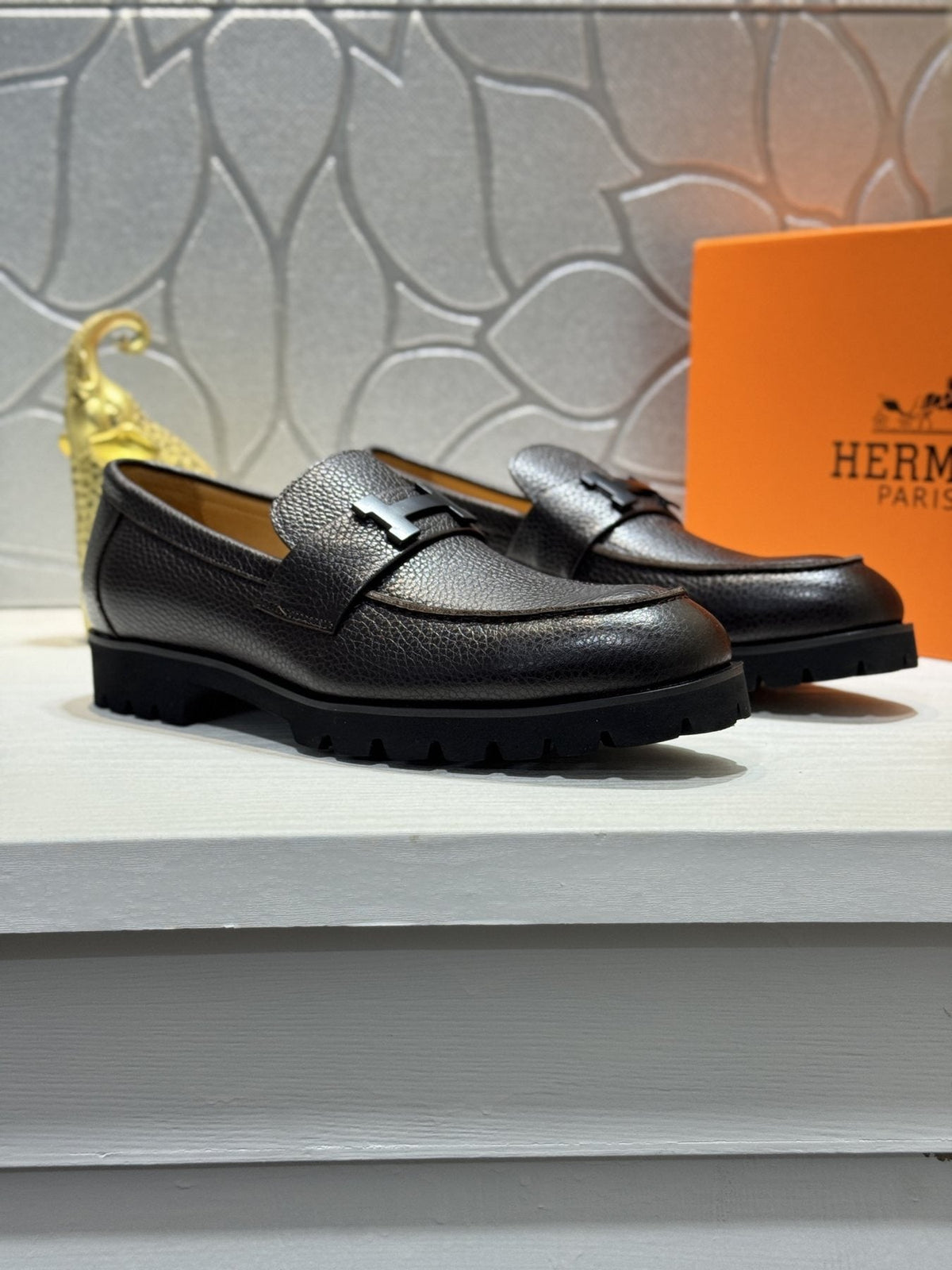 Hermès H-Hardware Lug Sole Loafers — front