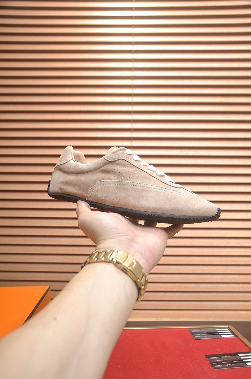 Hermes Low-Top Lace-Up Sneakers — side