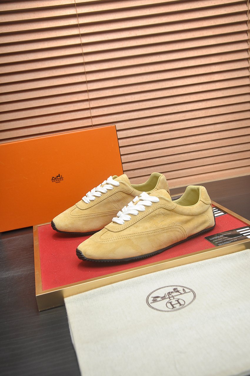 Hermes Low-Top Lace-Up Sneakers — front