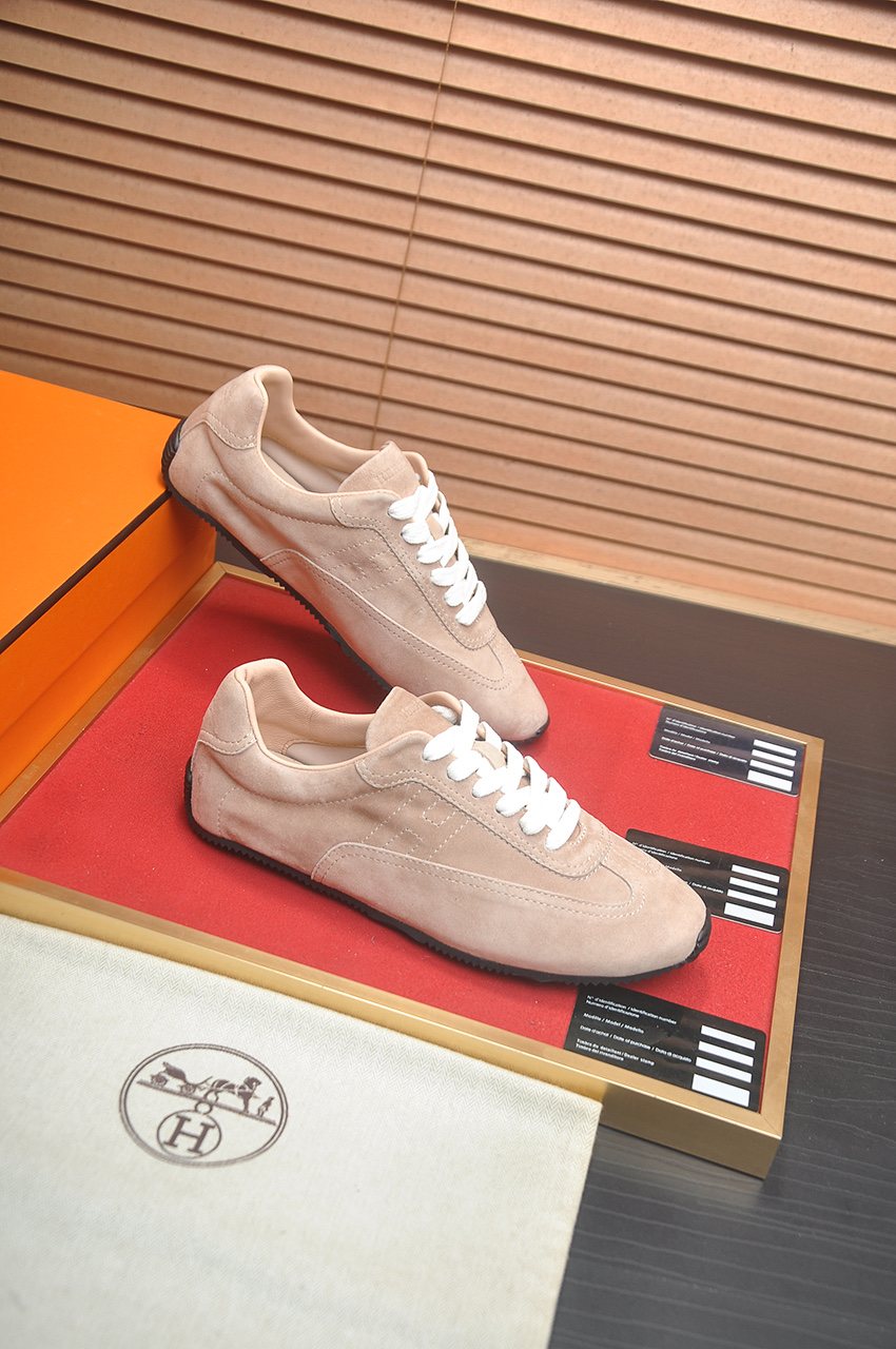 Hermes Low-Top Lace-Up Sneakers — front