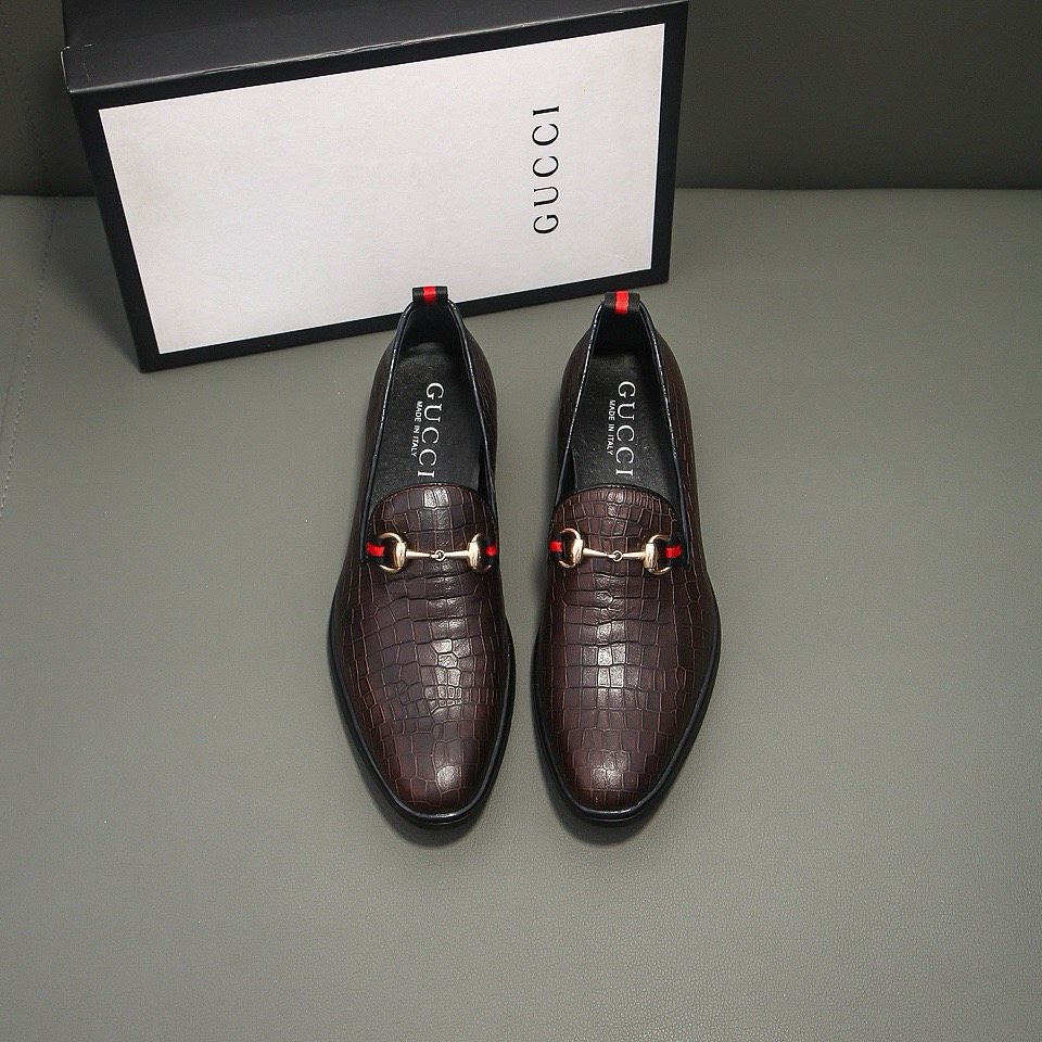Gucci Croc-Embossed Horsebit Loafers — hero