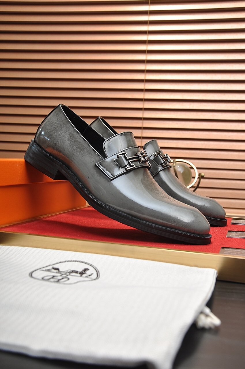 Hermès H-Hardware Leather Loafers — side