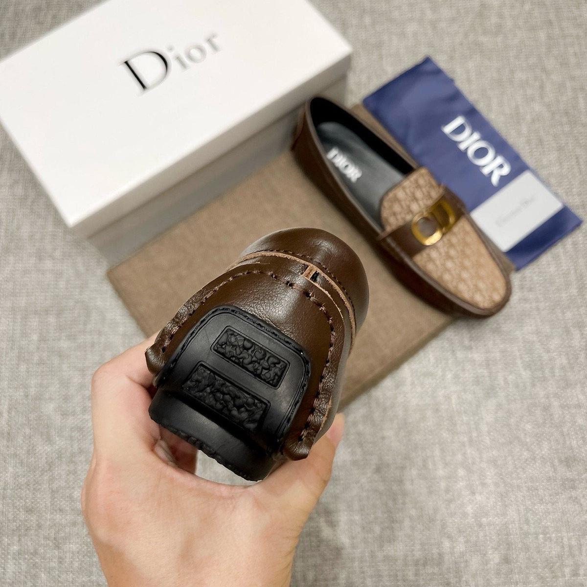 Dior Monogram Hardware Loafers — detail