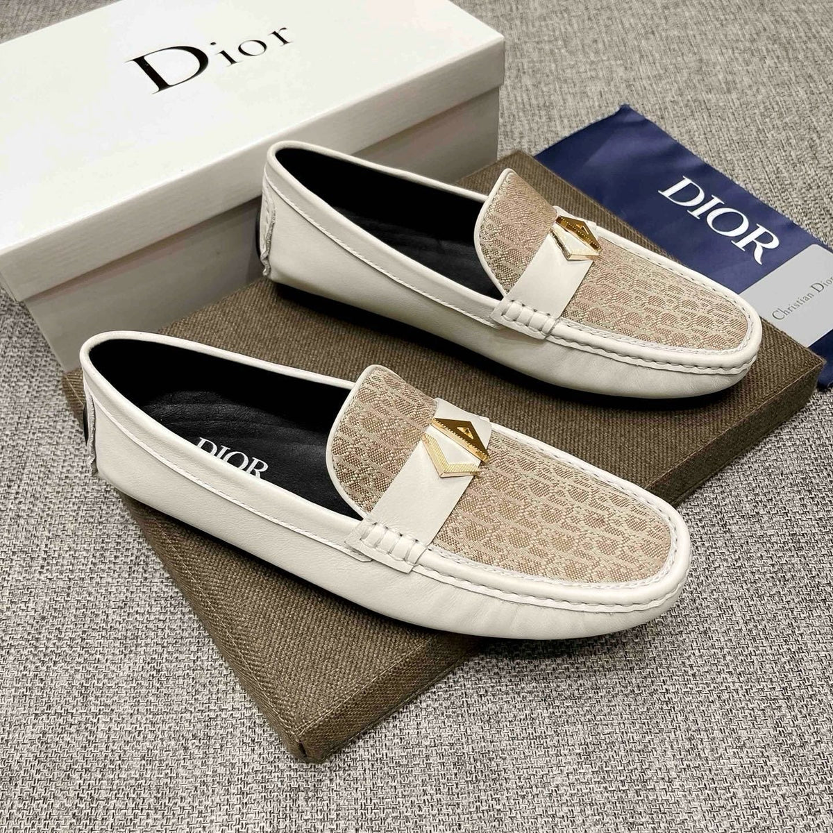 Dior Monogram Hardware Loafers — front