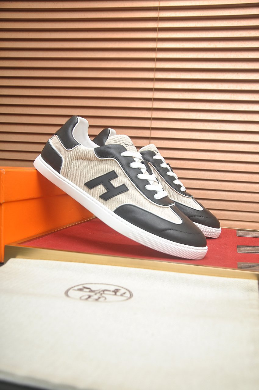 Hermès H-Appliqué Low-Top Sneakers — front