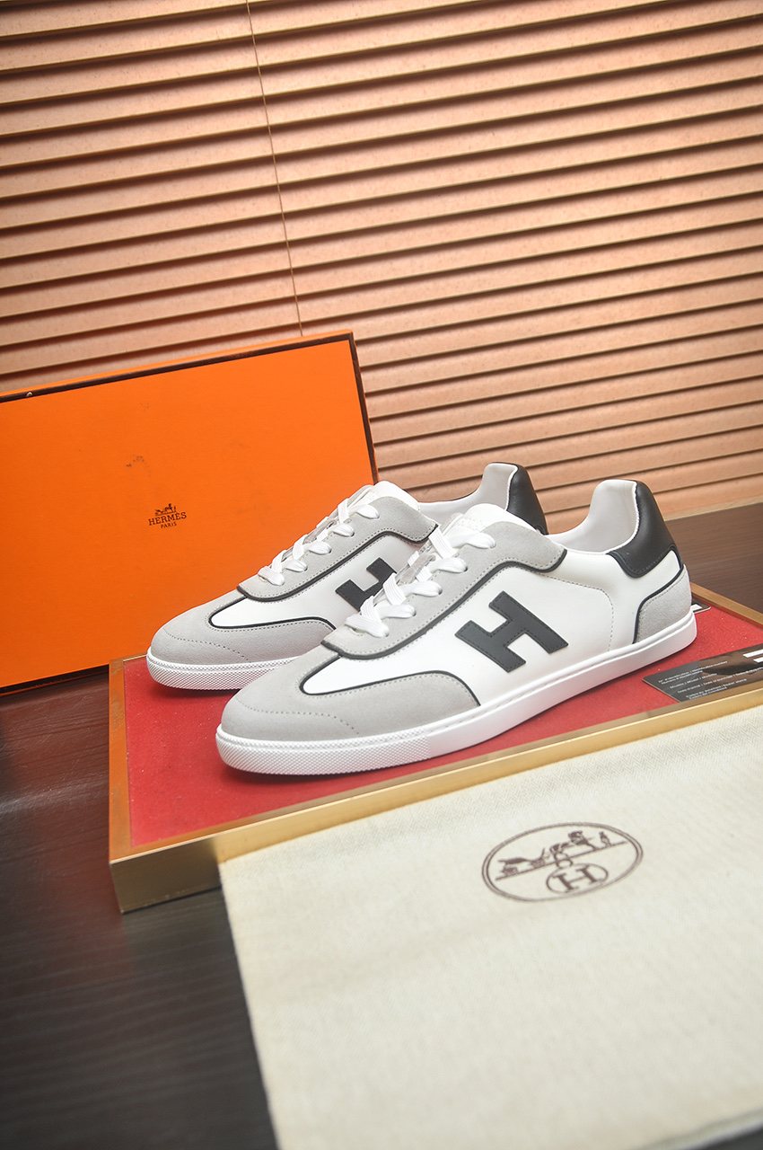 Hermès H-Appliqué Low-Top Sneakers — front