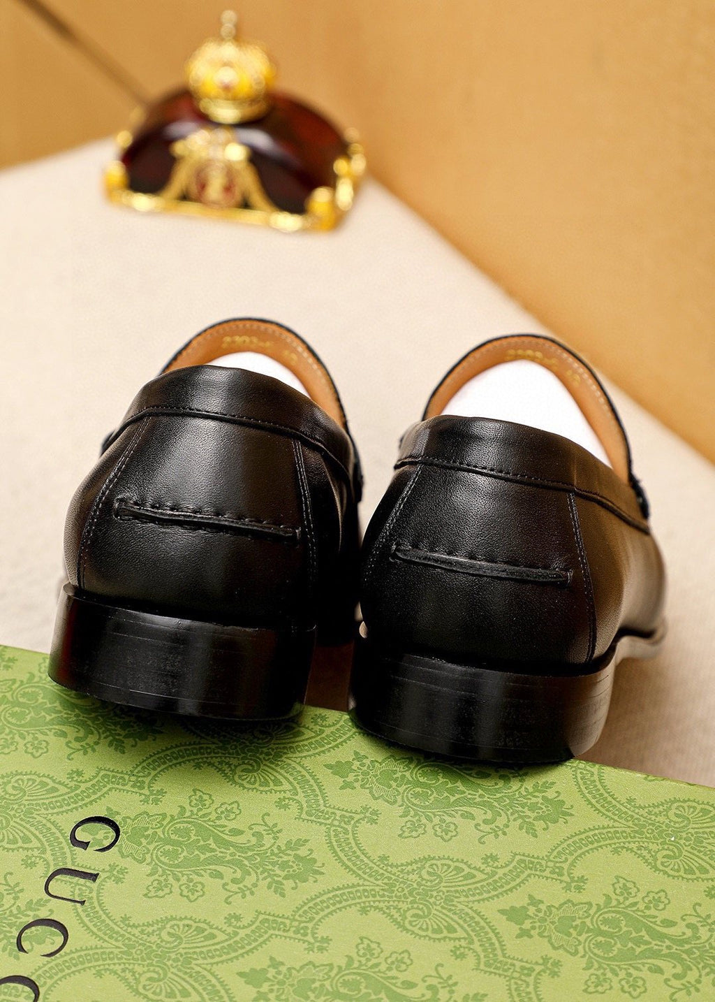 Gucci Leather Web Detail Loafers — back