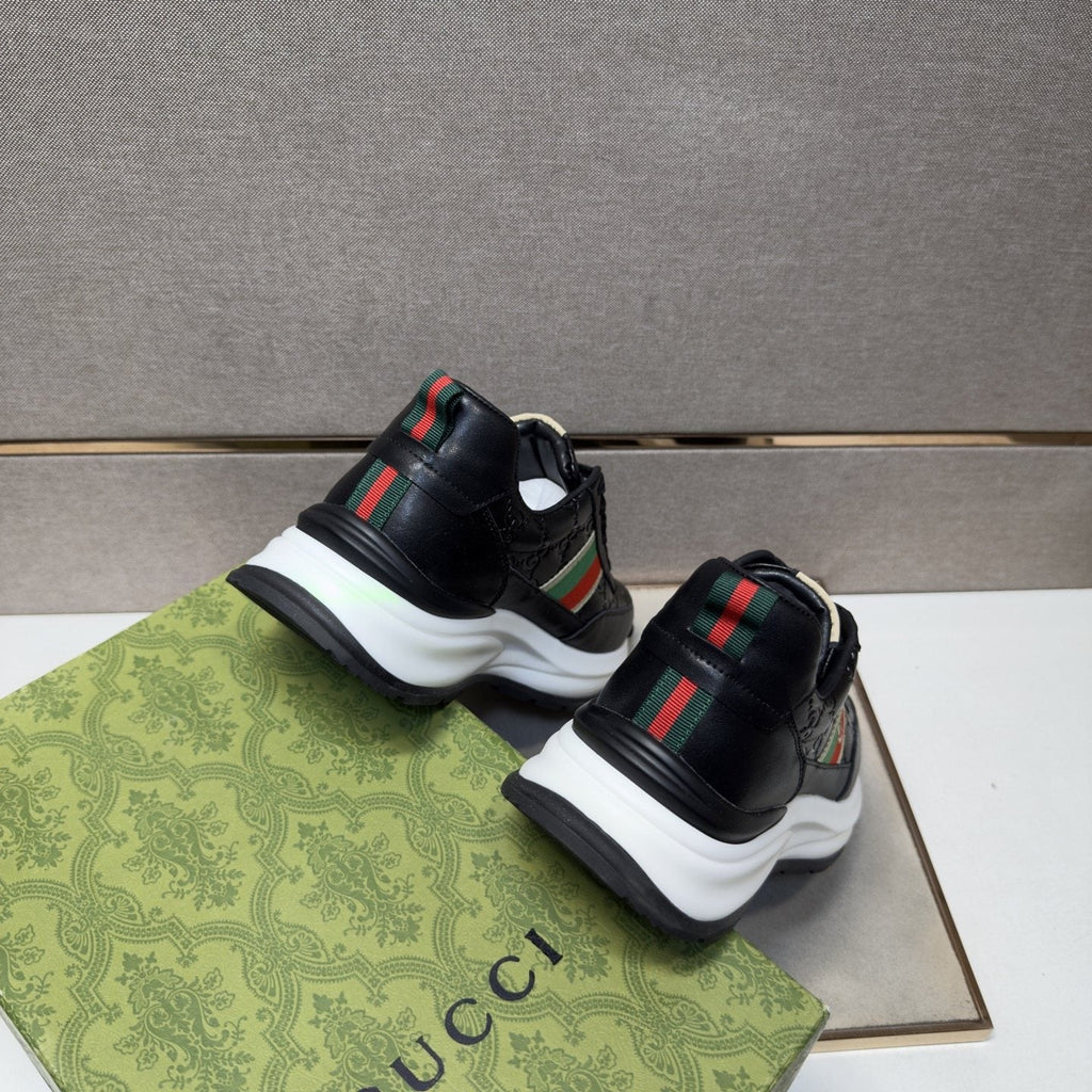 Gucci White Stripe Low-Top Sneakers — back