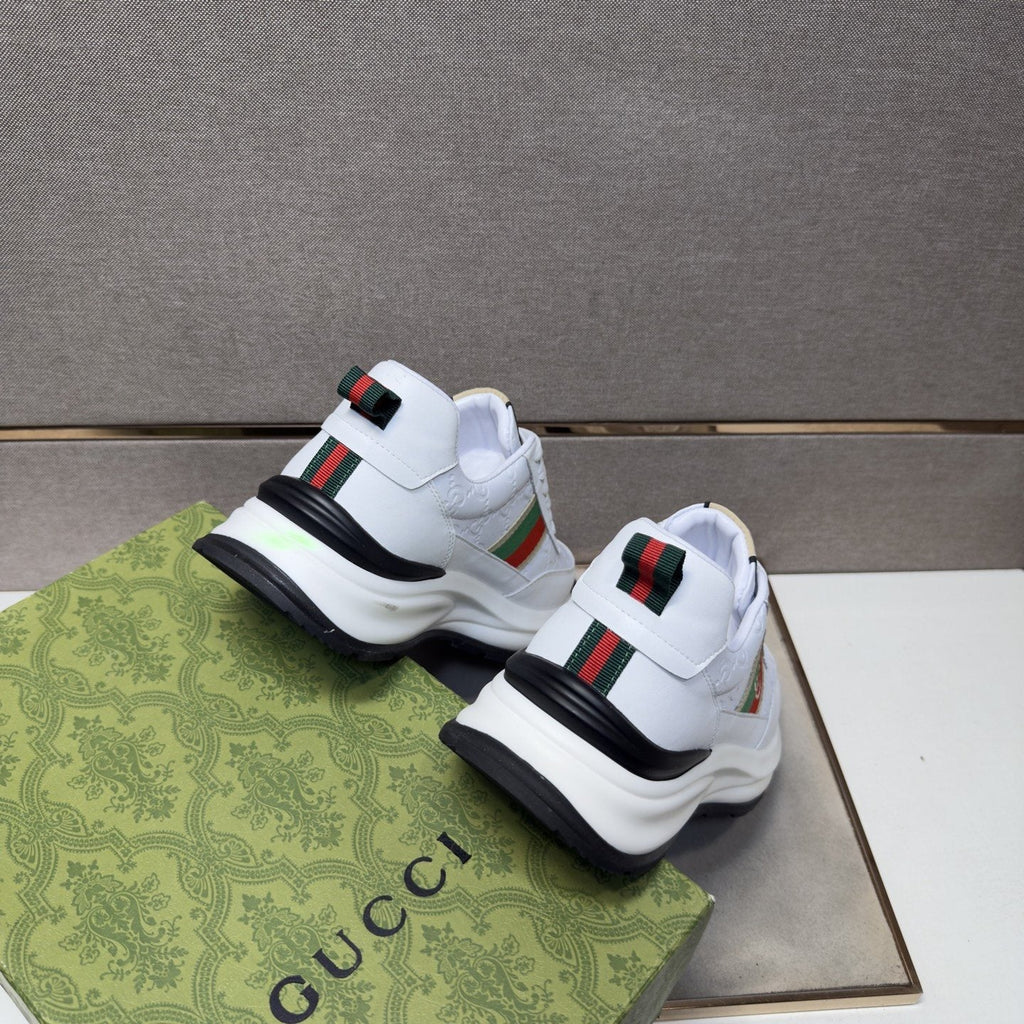 Gucci White Stripe Low-Top Sneakers — back