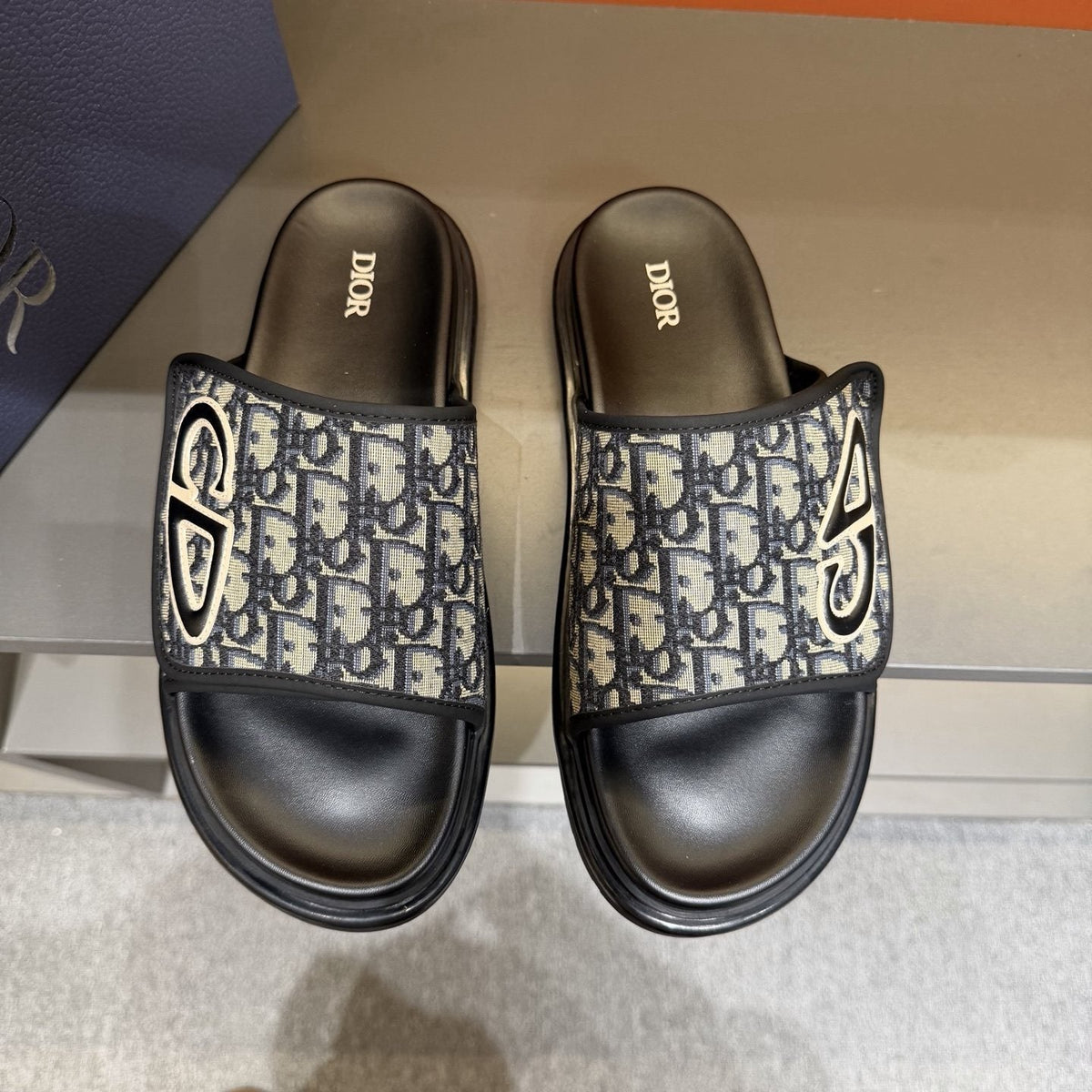 Dior Oblique Slide Sandals — front