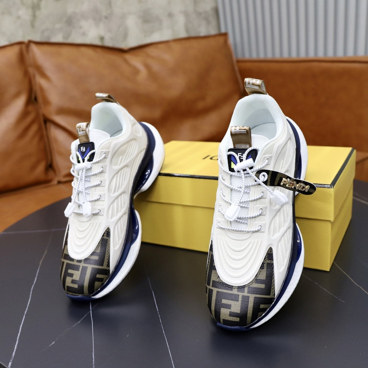 Fendi Black Monogram Low-Top Sneakers — front