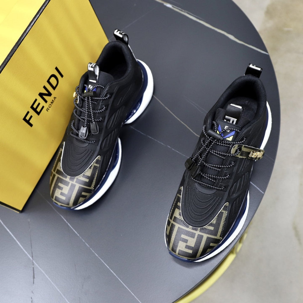 Fendi Black Monogram Low-Top Sneakers — front