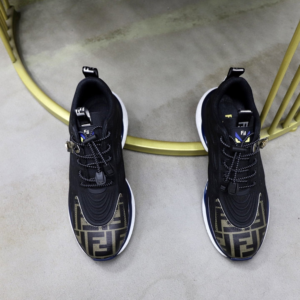 Fendi Black Monogram Low-Top Sneakers — front